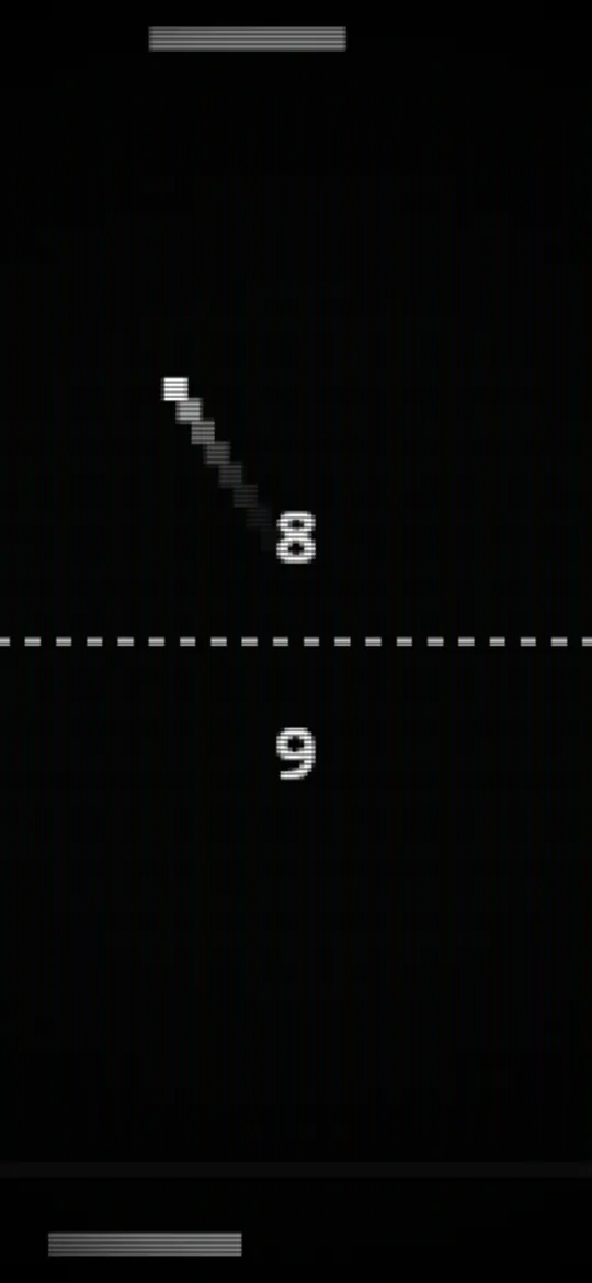 PingPong match in white monochrome, score 8 to 9