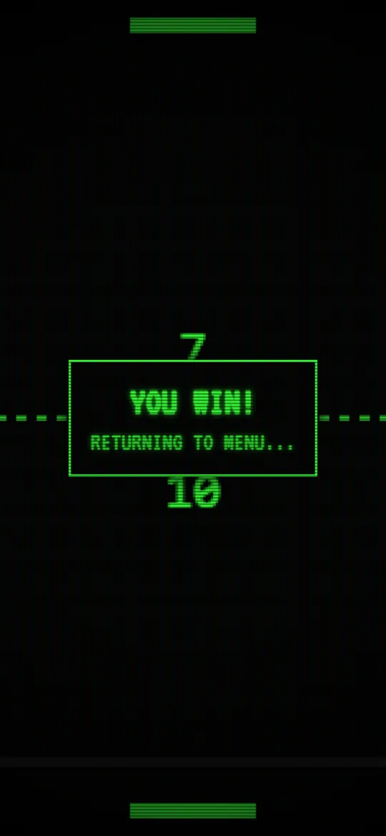 Victory screen: You win! after reaching 10 points